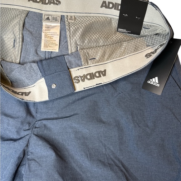 Adidas Men's Navy Herringbone Shorts - Picture 2 of 7